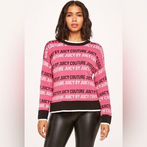 Juicy By Juicy Couture Womens Crew Neck Long Sleeve Pullover Sweater Size Large